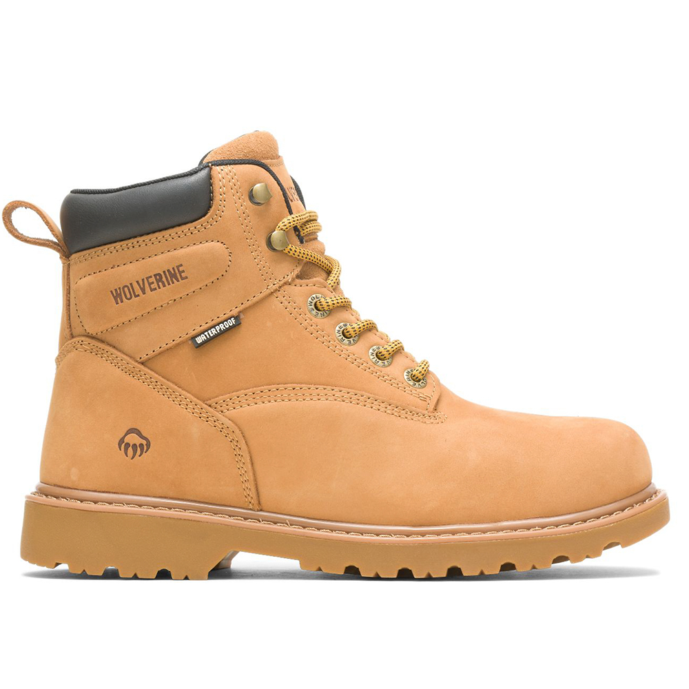 Wolverine Men's Floorhand Waterproof 6 Inch Boots with Steel Toe (Wheat/Tan) from GME Supply